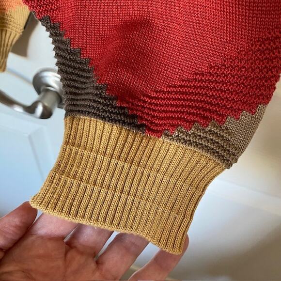 Tundra Crew Neck Sweater Color Block Argyle 100% Cotton Relaxed Men's Medium - Picture 5 of 11